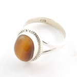 Plata de Ley 925 cabujón de ojo de tigre marrón piedra preciosa hecha a mano anillo de una piedra eternidad vermeil estilo Retro para mujer regalo de fiesta - Product Image 2