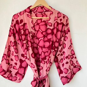 Kimono Bohemio de Seda para Mujer, Bata de Tela de Sari Indio PARA LA Playa, Vintage, Reciclado, Regalo para Vacaciones, Verano - Product Image 1