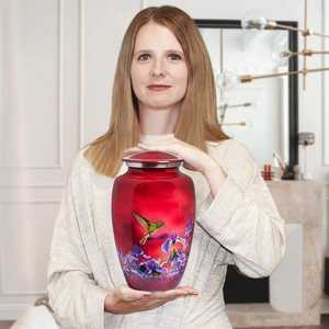 Urne funéraire cylindrique en aluminium pour cendres humaines, capacité 1-2L, origine Inde, décoration funéraire artisanale, Feng Shui - Product Image 2