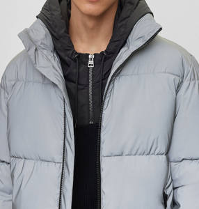 Veste d'hiver matelassée à col montant pour homme, motif personnalisé, fermeture éclair à bas prix, toile unie pour l'automne, manteau d'hiver personnalisable - Product Image 3