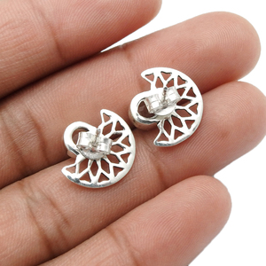 Exquis à la mode fait à la main en argent Sterling 925 naturel Rose Quartz Premium grosses boucles d'oreilles à la mode bijoux de pierre de naissance - Product Image 2