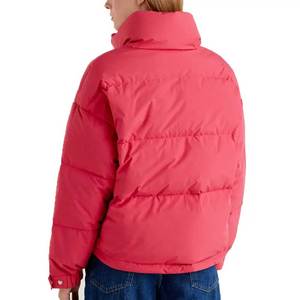 OEM Custom Logo Print Quilted Bubble Winter <b>Cropped</b> <b>Puffer</b> <b>Jacket</b> for Women Cotton Filling Black Color-for Autumn - Product Image 5