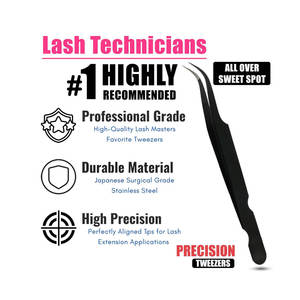 Pinzas de pestañas de acero inoxidable antiestáticas para extensiones de pestañas de aislamiento de volumen Herramienta de calidad premium para uso profesional - Product Image 3