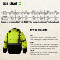 Chaquetas de Seguridad de Nailon con Cierre Frontal y Cuello Alto, Alta Visibilidad, para Hombre, con Bolsillos Frontales, Mangas Largas y Forro Polar Interior