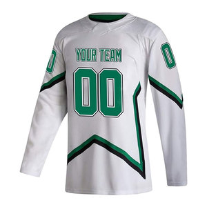 Maillot de hockey sur glace personnalisé de haute qualité, imprimé, 100 % polyester, séchage rapide, coupe ajustée, service OEM disponible - Product Image 1