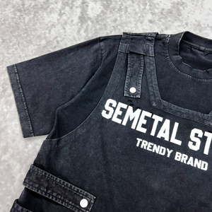 Camiseta de Hombre al por Mayor, Personalizada, 100% Algodón, Lavado Ácido Desgastado, Estilo Vintage, Lavado a la Piedra, Corte Regular, Antiarrugas, Secado Rápido, Transpirable - Product Image 4