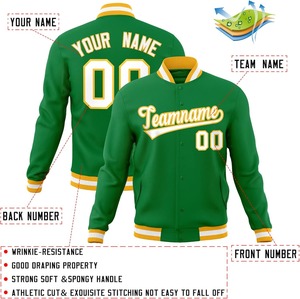 OEM personalizado Varsity chaqueta con mezcla de lana de primera calidad cuerpo mangas de cuero bordado equipo Logo College Letterman chaqueta al por mayor - Product Image 2