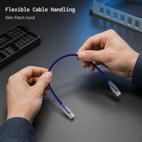 Kabel Patch Ethernet Cat6A RJ45 Super Slim 24/26/28/30AWG PVC 1m 2m 3m 5m Custom