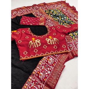 Ensemble de sari en georgette Zardozi pour femmes, 6 m avec pièce de chemisier, multicolore, fabriqué en Inde - Product Image 3