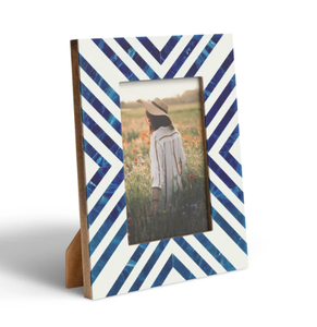 Cadre en nacre artisanal complexe-Incrustation florale et géométrique pour un décor sophistiqué - Product Image 1