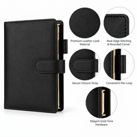 Carnet de planification A6 personnalisé en cuir PU à 6 anneaux, rechargeable, avec onglets mensuels, emplacements pour cartes, boucle pour stylo et fermeture à sangle – Papeterie OEM ODM