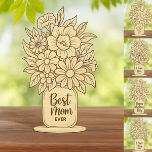 Personalized Wooden Flower Vase-Laser-Engraved <b>Decorative</b> Gift for <b>Mother</b> <b>s</b> <b>Day</b> or Special Occasions - Product Image 6