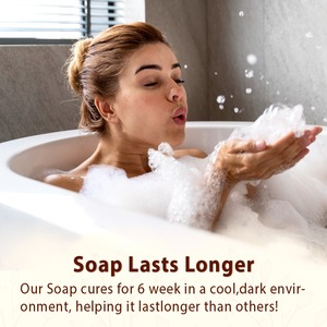 Barra de jabón de mármol Aloevera natural con aceites esenciales, jabón vegano hecho a mano para cuerpo, cara, proceso en frío a base de plantas - Product Image 4