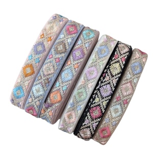 2025 High Quality Designer Embroidered Beaded Lace Trim for Dresses Sequins <b>Decorated</b> <b>Ribbons</b> Wholesale Price for Export India - Product Image 1