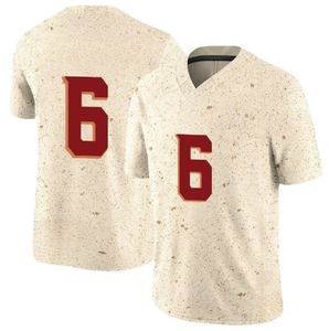 Custom Cream American Football Jersey Team Uniform Short <b>V</b> <b>Neck</b> Shirt Personalized Number Breathable Mesh Anti-Bacterial - Product Image 3