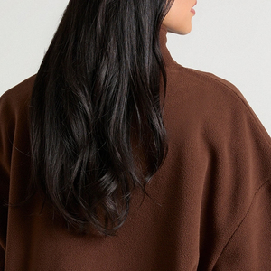 Veste à fermeture éclair sur le devant pour une chaleur réglable, en tissu sherpa, vêtements décontractés avec logo, service OEM de haute qualité pour les acheteurs en gros, prix avantageux - Product Image 5