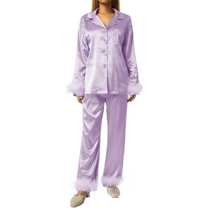 ชุดนอนแขนยาวสำหรับผู้หญิงเสื้อพิมพ์ลายสำหรับฤดูหนาวงานตามสั่ง - Product Image 1