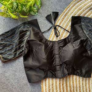Beautiful Party Wear Design Heavy Stitching Heavy Padded With Beautiful Hand Work Front Open Style Silk <b>Readymade</b> <b>Blouse</b> - Product Image 4