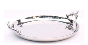 Elegant Polished <b>Tray</b> with Faux Antler Handles | Lodge Decor Centerpiece - Product Image 2