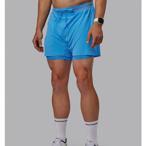 Pantalones cortos de calle de estilo casual para hombre al por mayor, ajuste relajado y transpirables, azul azur, precio de fábrica - Product Image 5