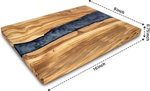 Juego de Tablas de Queso y Posavasos de Madera y Resina Verde Forest Gleam Hechos a Mano, con Resina Epoxi de Río y Acacia, Plato de Servir de Lujo para Cocina, Venta al por Mayor - Product Image 2