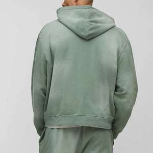 Sudadera con Capucha Personalizada 100% Algodón, Estilo Urbano, Lavada, Decolorada por el Sol, con Cremallera, para Hombre, Calidad Premium, Sudadera Moderna - Product Image 6