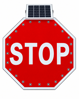 Panneau STOP solaire à LED, panneau de signalisation routière clignotant alimenté par l'énergie solaire, panneau de sécurité routière réfléchissant 3M pour intersection