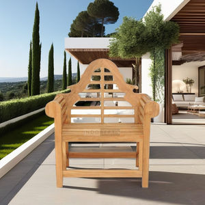 Silla de Jardín de Madera de Teca Sólida, Resistente a la Intemperie, Duradera, Cómoda, Diseño Moderno y Minimalista, para Apartamento, Hotel, Comedor, Villa - Product Image 1
