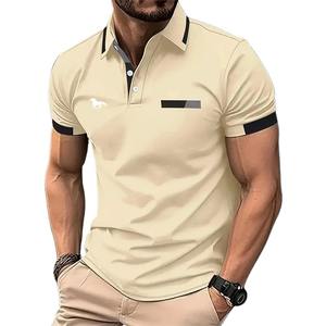 Polos de hombre con botones, camisa polo informal deportiva con solapa, manga corta, a la moda, con bloques de color, para verano, corte regular, polos con botones. - Product Image 2
