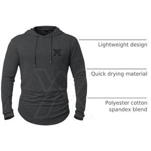 Pakistan Manufactured 100% Cotton Winter Men's Gym Hoodies Solid Custom Printed Logo Breathable Quick Dry Eco-Friendly High - Product Image 3