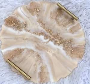 Plateau de service unique en résine époxy fait à la main Essentiels de cuisine uniques pour la maison Restaurant Hôtel Décoratif Service Tra - Product Image 5