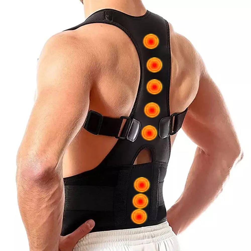 Wholesale Adjustable Magnetic Therapy Posture Corrector Brace Shoulder Back Support Belt for Male Female Braces Supports Belt
