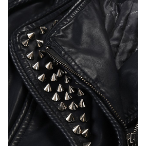 Fullu OEM Premium Quality Leather <b>Jacket</b> 100% Genuine Cowhide Leather Rockstar Style Pink Color - Product Image 4