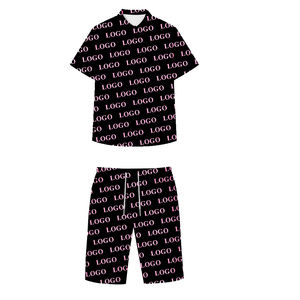 2024 été haute qualité personnalisé dames ensembles courts écologique t-shirts et shorts avec dentelle ceintures décor hommes deux pièces ensemble - Product Image 3