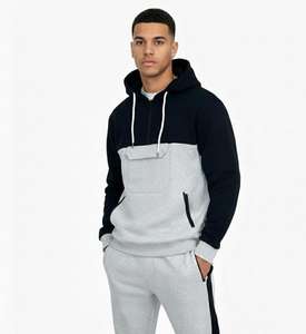 Men's Casual 2-Piece Printed Solid Sweatsuit Quarter Zip Hoodie Jogger Sweatpants Lightweight Fleece 100% Cotton Breathable - Product Image 6