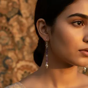 Pendientes de Plata 925 con Amatista para Mujer, Accesorio de Moda para Uso Diario - Product Image 1