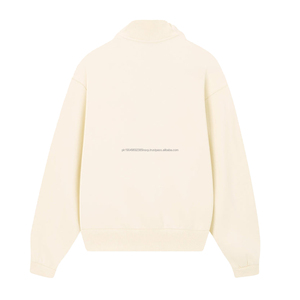 Sweats à capuche surdimensionnés à col montant et demi-fermeture éclair brodés en relief en 3D pour l'hiver - Product Image 4