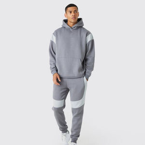 Ensemble sweat à capuche et pantalon de survêtement à empiècement coupe régulière pour homme Streetwear Plusieurs couleurs Option Survêtements deux pièces avec logo personnalisé - Product Image 6