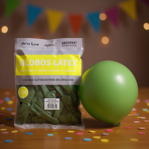 Palloncini in Lattice Party Love 12cm Verde Avocado 100pz Confezione Decorazione - Product Image 3