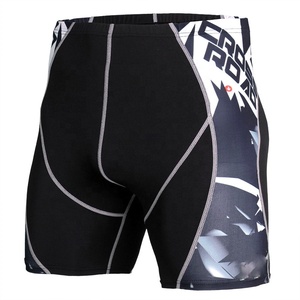 Pantalones cortos de compresión con logotipo personalizado para hombre, mallas elásticas ligeras en 4 direcciones para correr activo, entrenamiento de gimnasia, teñido liso medio - Product Image 4