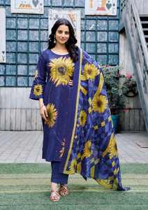 Conjunto Kurti para Mujer, Conjunto Kurti para Niña, Conjunto Kurti de Algodón, Conjunto Kurti con Pantalón para Mujer, Conjunto Kurti con Dupatta para Mujer - Product Image 4