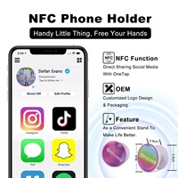 Etiqueta NFC impresa personalizada Tarjeta de moneda 13,56 Mhz código QR/código de barras/holograma/epoxi 215 etiqueta NFC para Google/Facebook