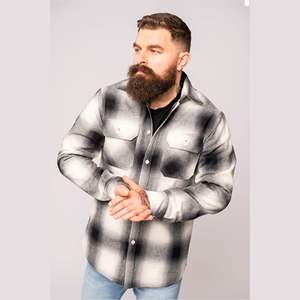 Vente en gros, chemises en flanelle à carreaux pour hommes, Patchwork, polaire épaisse, matelassé, doublé, manches longues, boutons, veste - Product Image 4