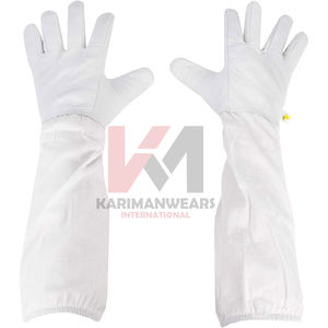 Guantes de Trabajo para Apicultura, Manga Larga, Anti-Picaduras de Abeja, Guantes de Seguridad de Lona con Palma de Cuero Vacuno - Product Image 2
