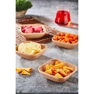 Set di ciotola per Snack quadrata in legno di 4 12x12 cm