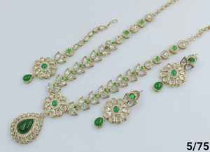 Indian Jewelry Traditional &Fashionable Gold Plated &<b>Long</b> Necklace With <b>Earring</b> and Maagtika Combo Necklace Set <b>for</b> <b>Women</b> - Product Image 2