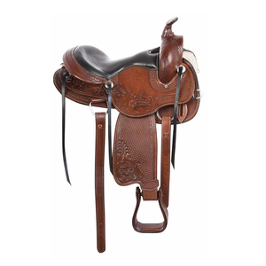 Selles de cheval robustes de haute qualité en cuir Selle de cheval occidentale Nouveau saut Contact étroit Selle de cheval en cuir d'origine - Product Image 1