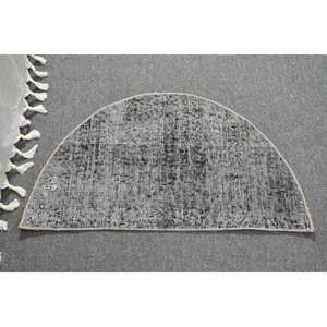 Tapis turc moderne classique 2.5x1.5ft gris noir Patchwork Design laine polyester Latex pour salon chambre à coucher pour adolescents - Product Image 1