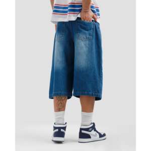 กางเกงยีนส์ขาสั้นสไตล์ฮิปฮอปวินเทจสำหรับฤดูร้อน ระบายอากาศได้ดี แต่งขาดๆ เอวสูง ทรงตรงหลวม สีสันสดใส สตรีทแวร์ พิมพ์ลาย สำหรับนักสเก็ต - Product Image 4