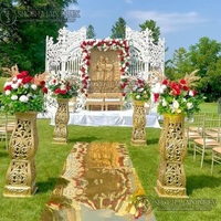 Scène de mariage traditionnelle en bois à thème asiatique tendance, Shobha Jain Impex, Mandap indien, scène ouverte pour utilisation en extérieur/en intérieur